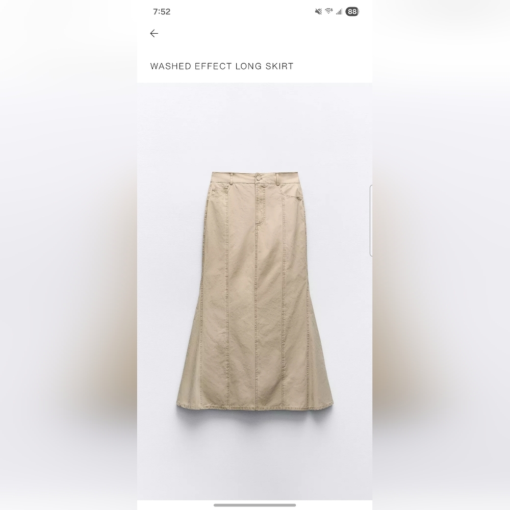 Zara Washed Effect Denim Women's Skirt